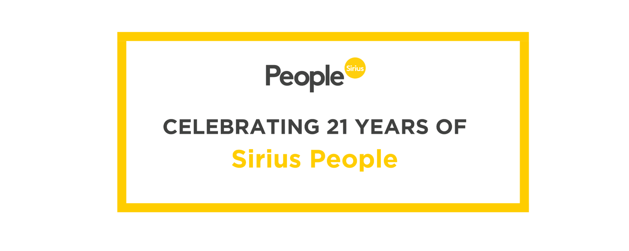 Sirus People 21 year anniversary banner